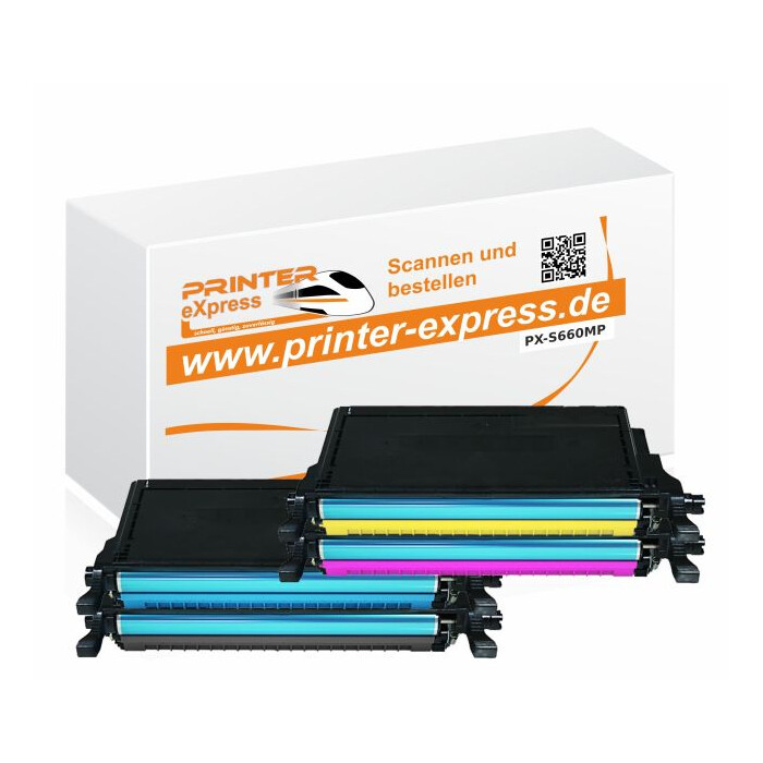 Printer-Express XL-SET 4 Toner für Samsung CLP660, CLP-660