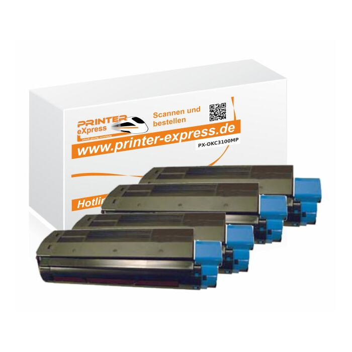 Toner 4er Set ersetzt Oki C3100, C3200, C5100 XL für Oki Drucker