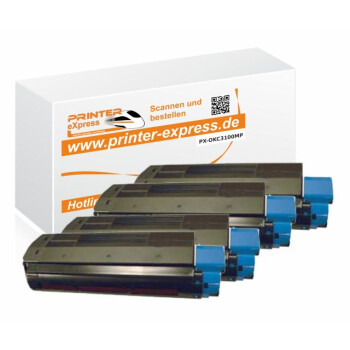 Toner 4er Set ersetzt Oki C3100, C3200, C5100 XL für...