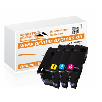 Toner 4er Set alternativ zu CX17, C1700 für Epson...