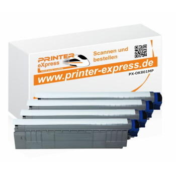 Toner 4er Set ersetzt Oki C801, C801 XL für Oki Drucker