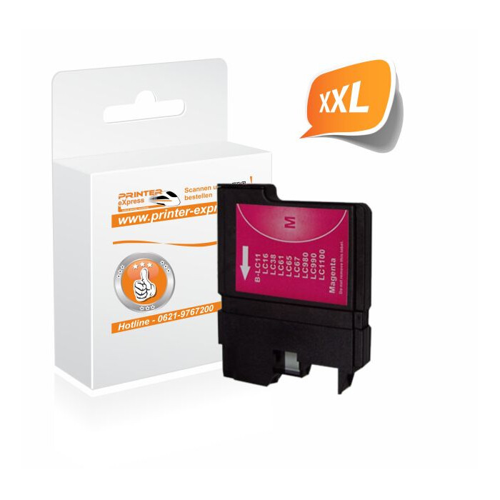 Printer-Express Druckerpatrone ersetzt Brother LC-980M, LC-1100M magenta