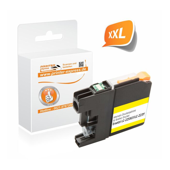 Printer-Express Druckerpatrone ersetzt Brother LC-225XLY gelb mit Chip