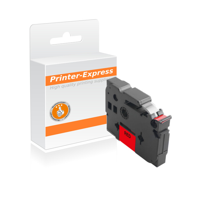 Schriftbandkassette kompatibel zu TZ-421, TZE-421 schwarz auf rot 9mm