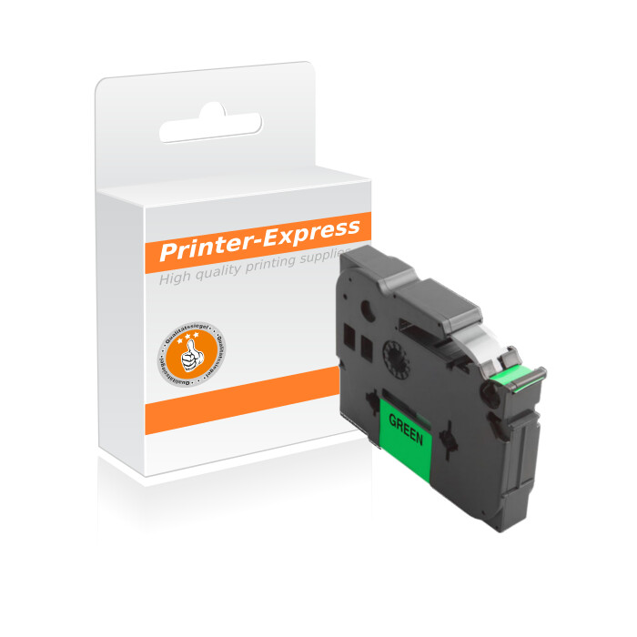 Schriftbandkassette kompatibel zu TZ-721, TZE-721 schwarz auf grün 9mm
