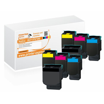 Toner 8er Set alternativ zu Lexmark C540H2KG, C540H2CG,...