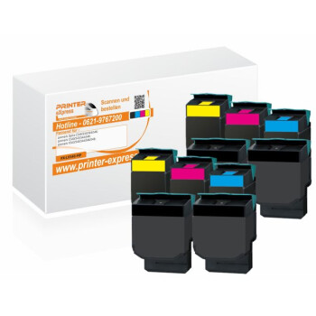 Toner 10er Set alternativ zu Lexmark C540H2KG, C540H2CG,...