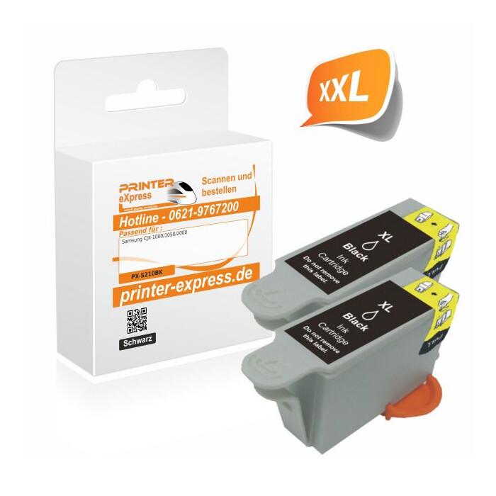 Printer-Express 2er Set Druckerpatronen ersetzt Samsung INK-M210, INK-M215 schwarz