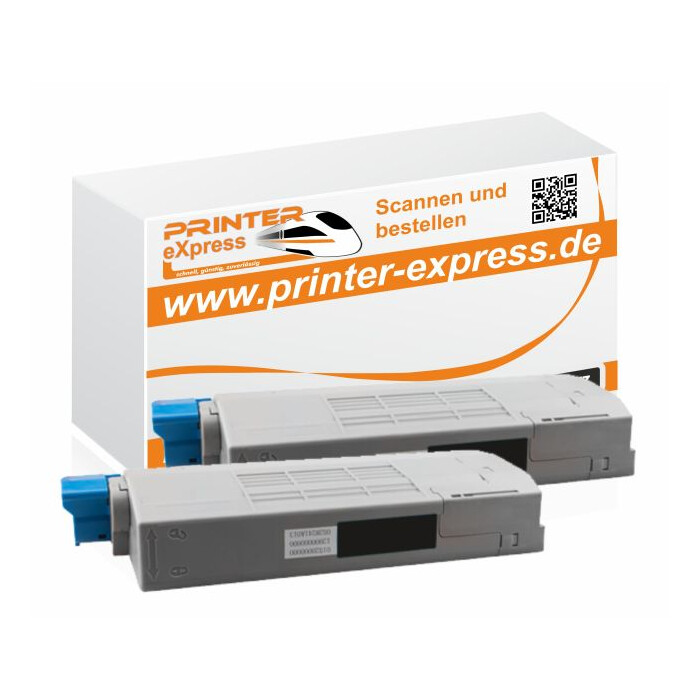 Toner 2er Set ersetzt Oki 43866108, C710 XL für Oki Drucker schwarz
