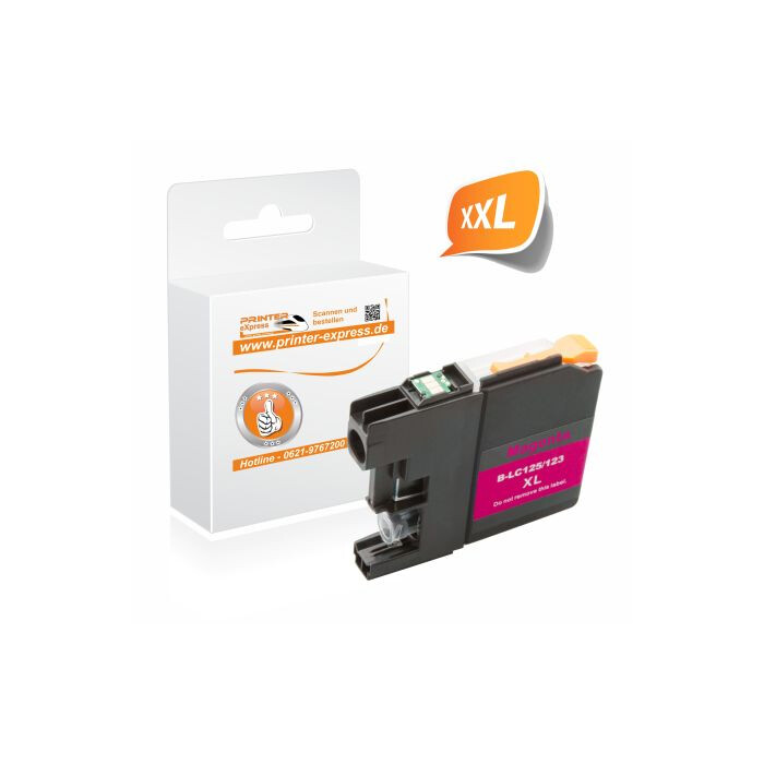 Printer-Express Druckerpatrone ersetzt Brother LC-125XLM magenta mit Chip